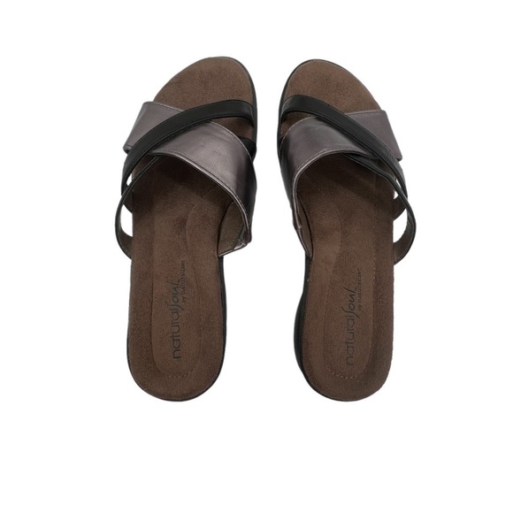 Naturalizer Natural Soul Black Pewter Jimena Strappy Sandals Size 6 Women's - Picture 4 of 8